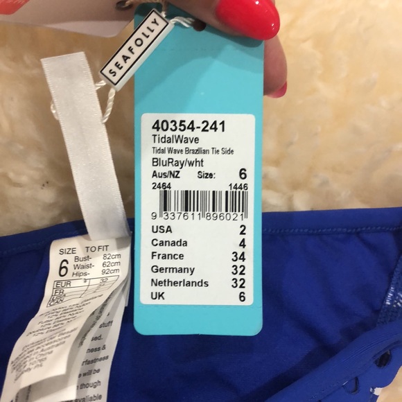 SEAFOLLY TidalWave bikini bottoms size 6 - Picture 15 of 16